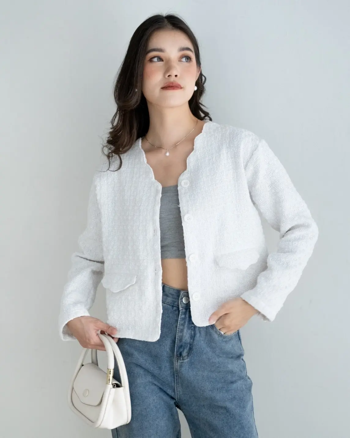 Darlyn Blazer Broken White