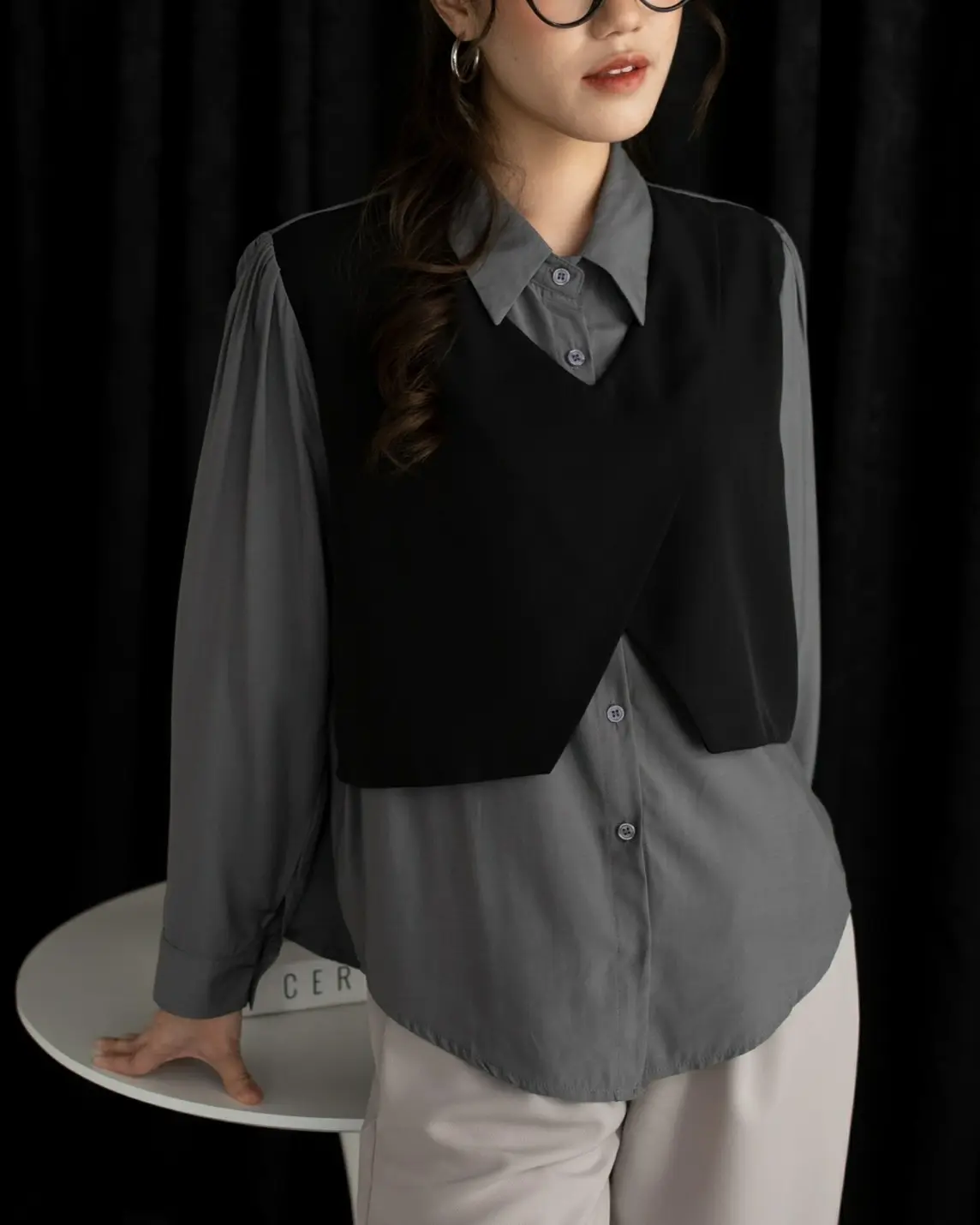 Mustika Shirt Kode 430 Dark Grey - Image 3