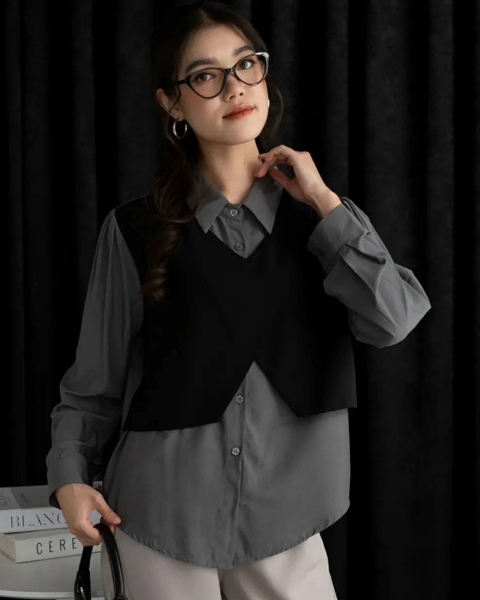 Mustika Shirt Kode 430 Dark Grey