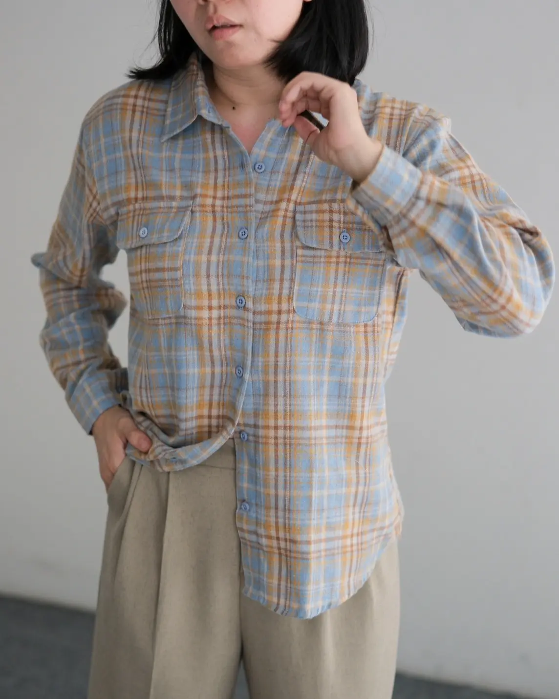 Asami Flanel Shirt Blue