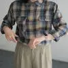 Asami Flanel Shirt Navy - Image 2