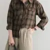 Asami Flanel Shirt Brown - Image 2