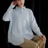 Clara Stripe Shirt Kode 6678 Sky Blue