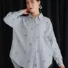 Clara Stripe Shirt Kode 6678 Grey