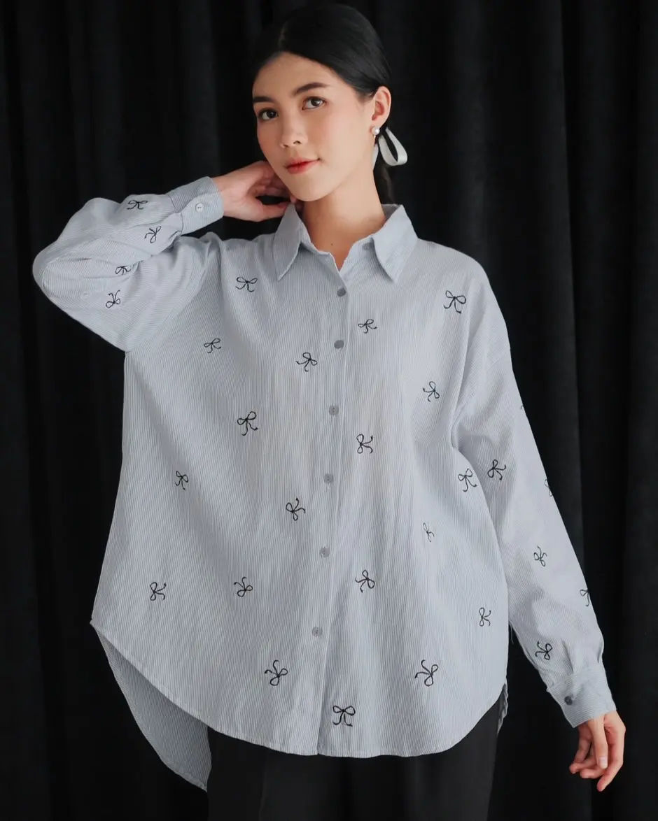 Clara Stripe Shirt Kode 6678 Grey