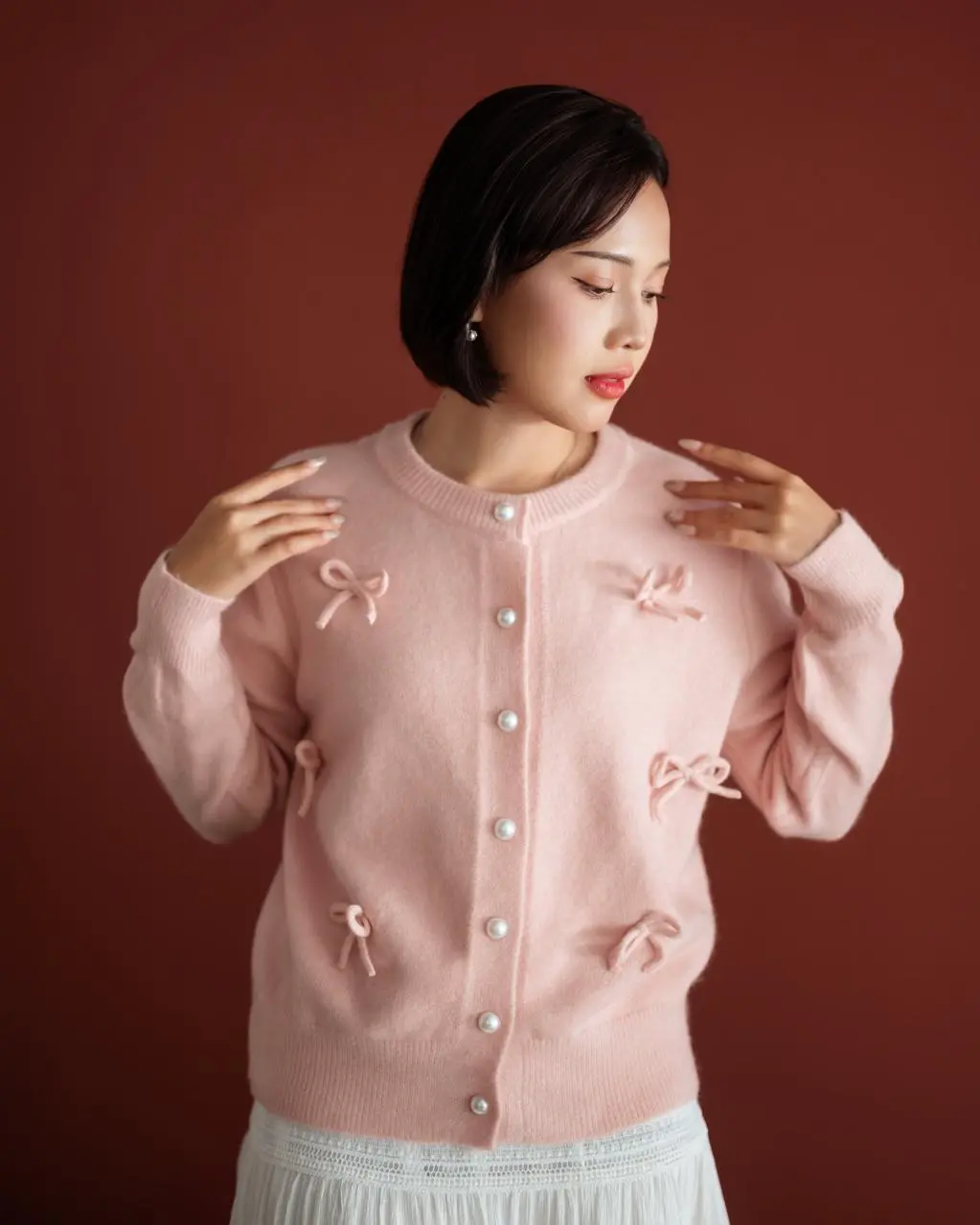 Fadzila Cardigan Kode 129 Pink - Image 2
