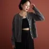 Fadzila Cardigan Kode 129 Dark Grey