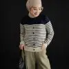 Felicia Stripe Cardi Kode 128B Black - Image 2