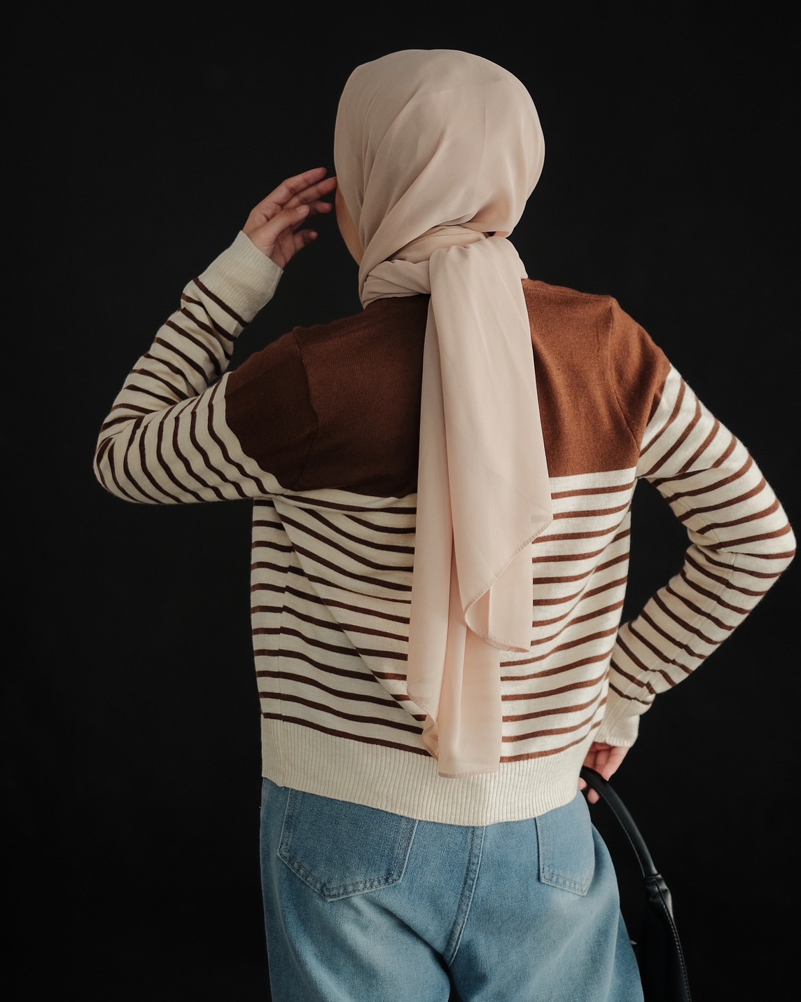 Felicia Stripe Cardi Kode 128B Brown - Image 2