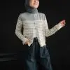 Felicia Stripe Cardi Kode 128B Misty Grey - Image 2