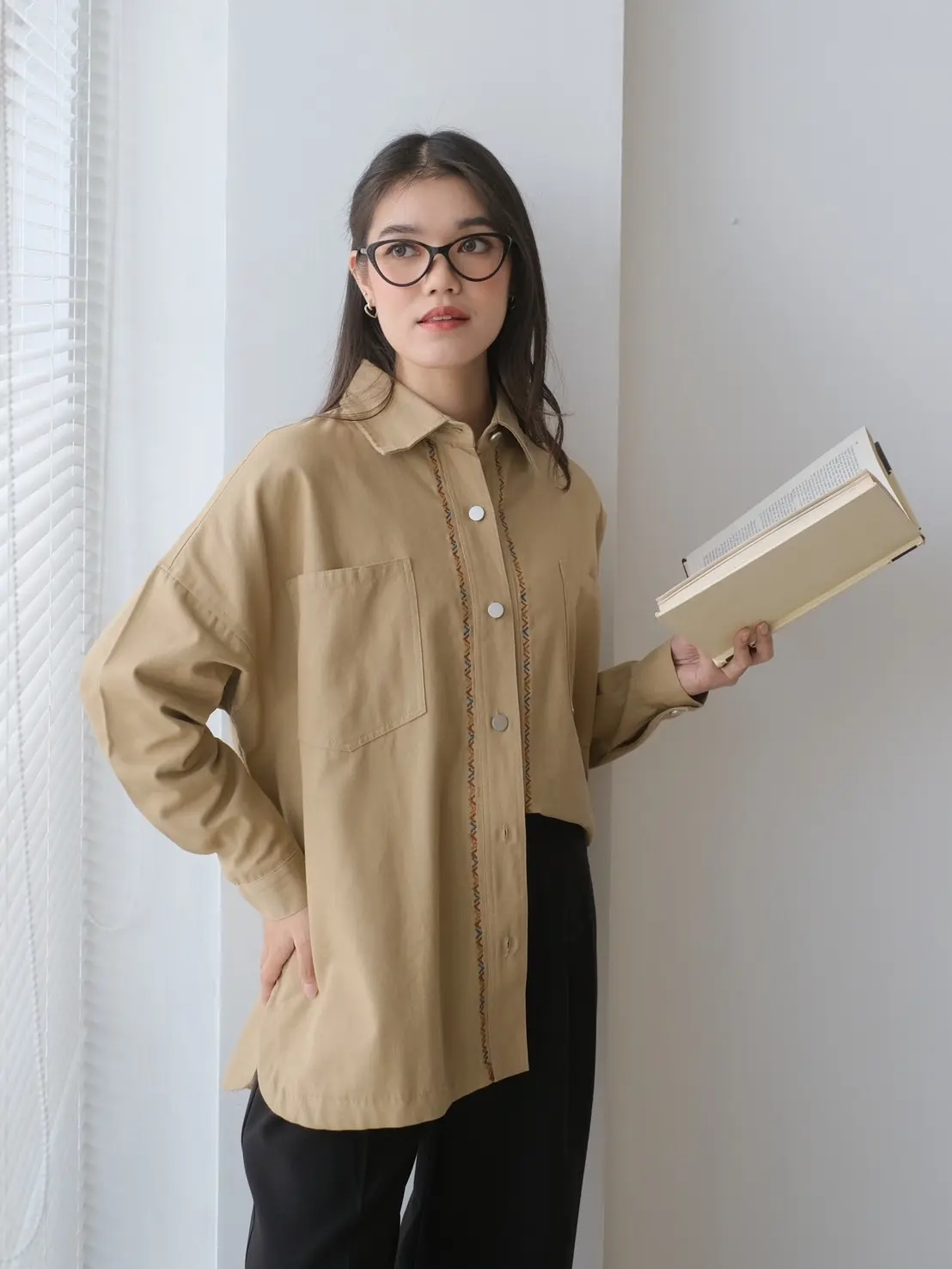 Gauri Shirt Kode F149-1 Khaki