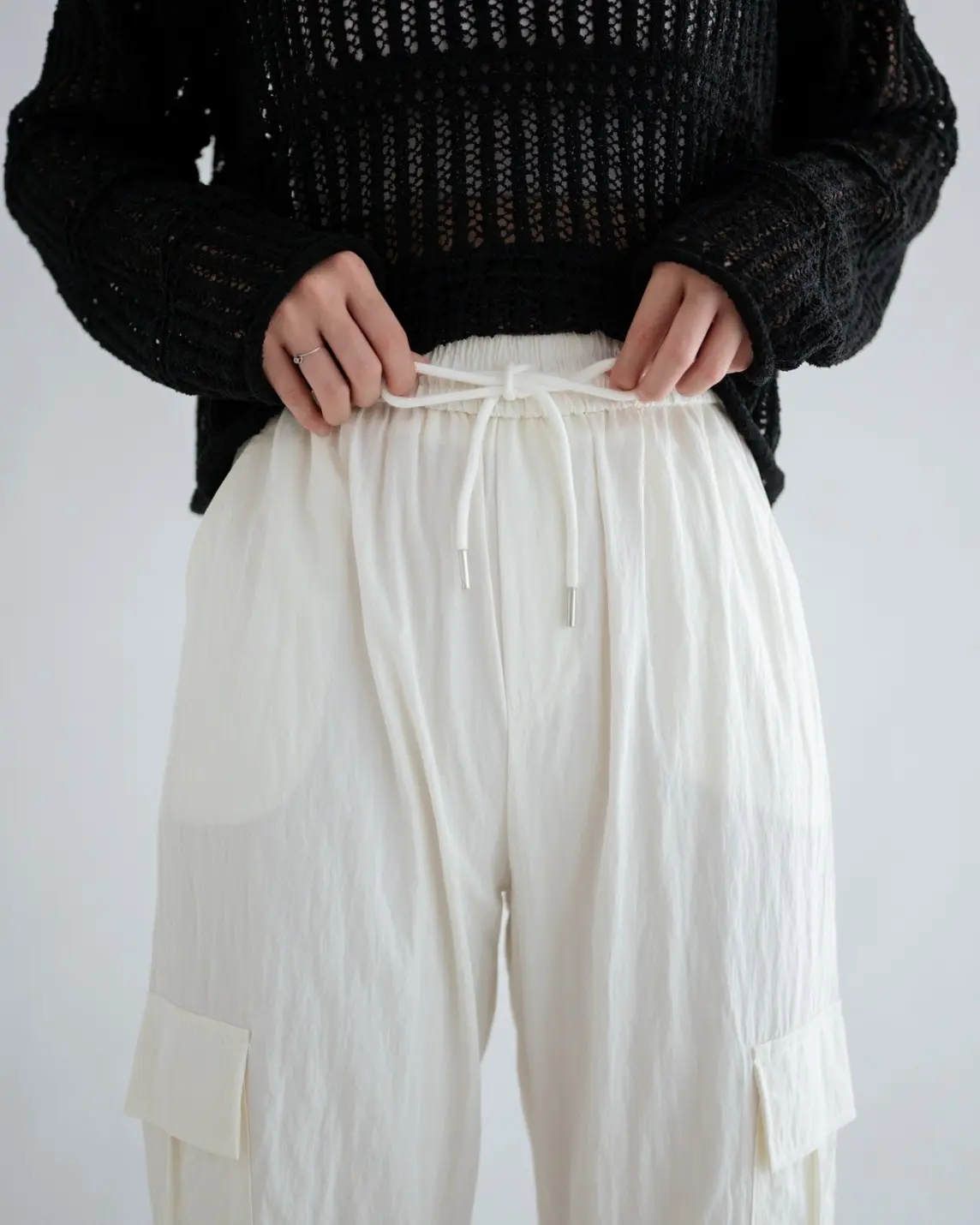 Glinda Cargo Pants Kode 74 Ivory - Image 3