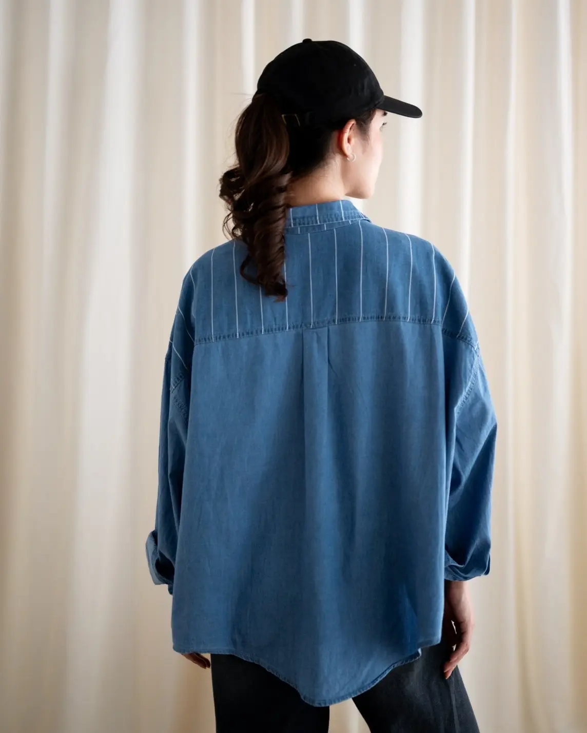 Harvena Denim Shirt Kode 113A Dark Blue - Image 4