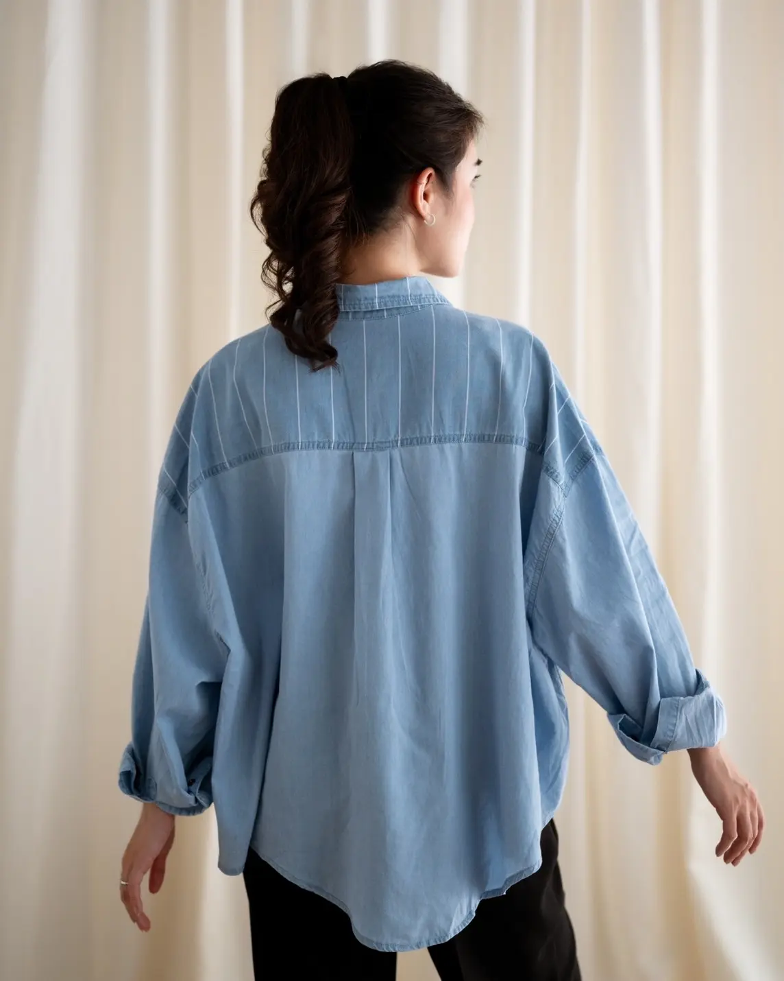Harvena Denim Shirt Kode 113A Medium Blue - Image 3