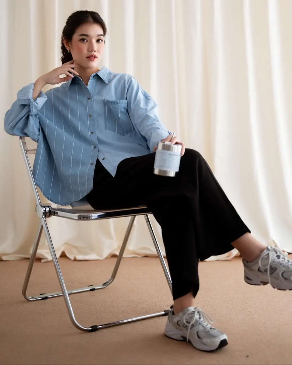 Harvena Denim Shirt Kode 113A Medium Blue - Image 2
