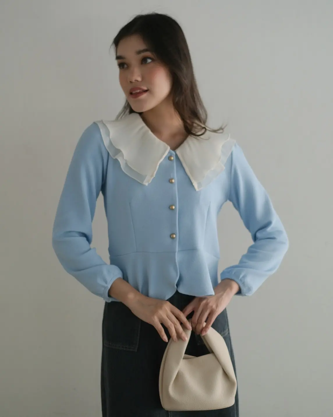 Helga Blouse Kode 127A Blue - Image 2