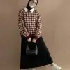 Houndstooth Sweater Maroon - Image 2