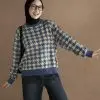 Houndstooth Sweater Blue - Image 3
