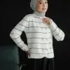 Ifadha Stripe Cardi Kode 77 Broken White - Image 2