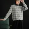Ifadha Stripe Cardi Kode 77 Grey - Image 2