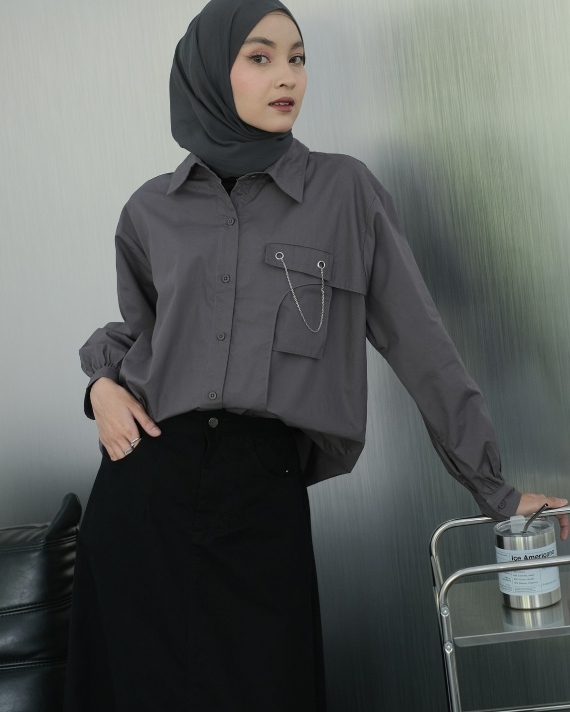 Lesley Shirt Dark Grey
