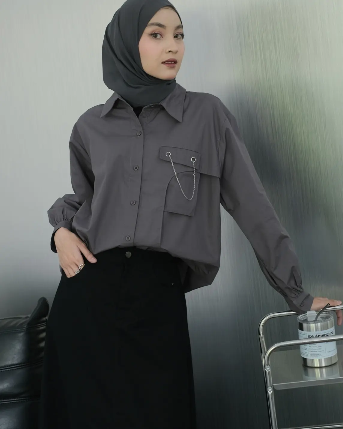 Lesley Shirt Dark Grey