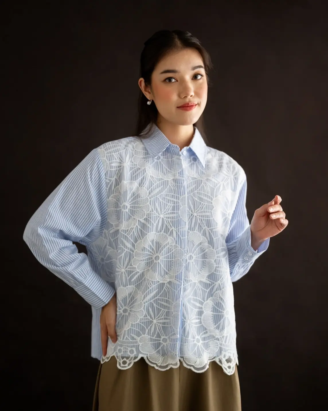 Letha Shirt Kode 70558 Light Blue
