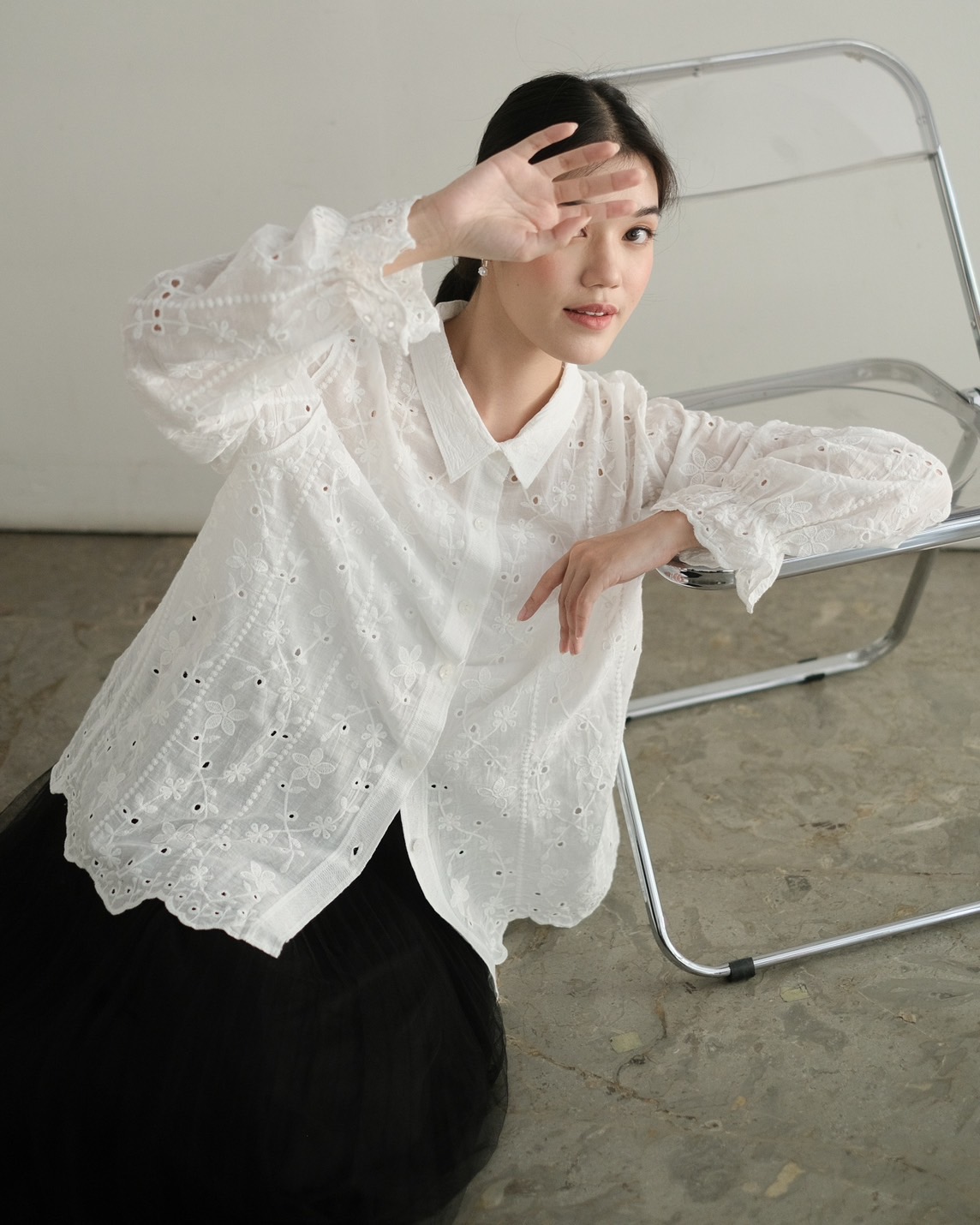 Maida Shirt Kode 99B Broken White - Image 4