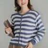 Mayuka Stripe Cardigan Blue Denim - Image 2