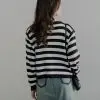 Mayuka Stripe Cardigan Black - Image 3