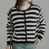 Mayuka Stripe Cardigan Black - Image 2