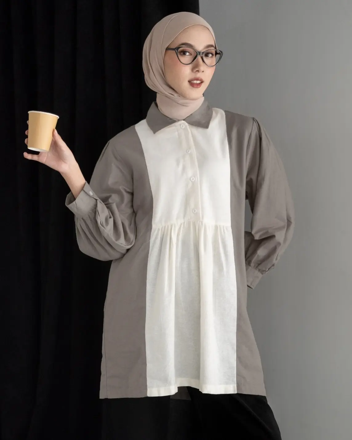 Nisrina Shirt Khaki - Image 2
