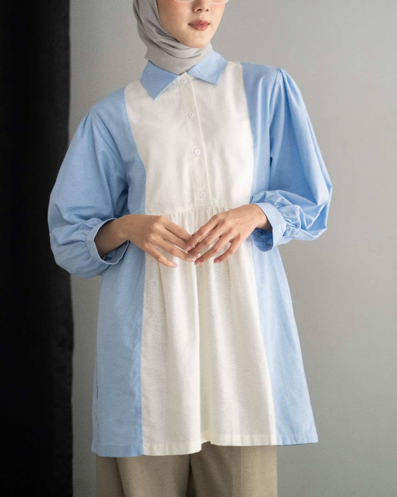 Nisrina Shirt Blue - Image 2