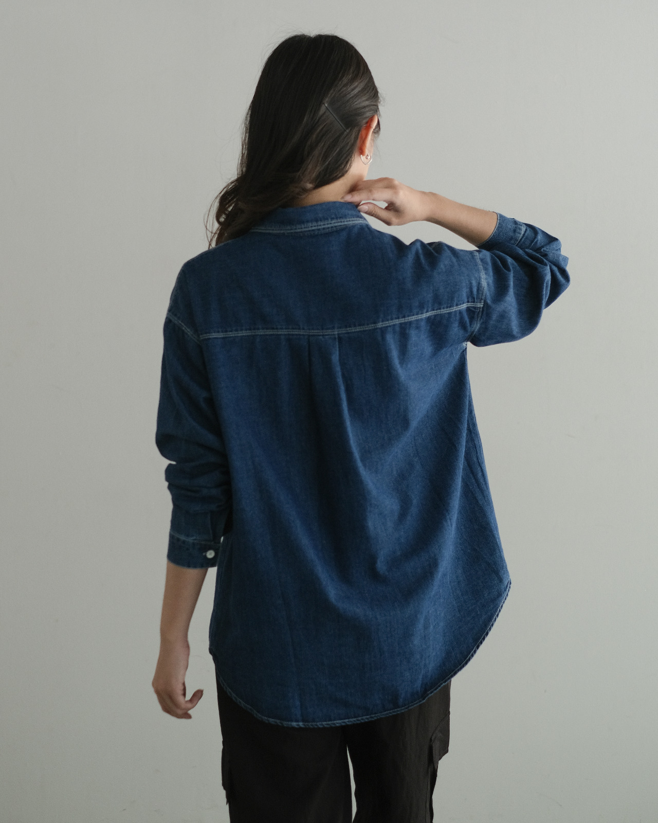 Olana Denim Shirt Dark Blue - Image 3