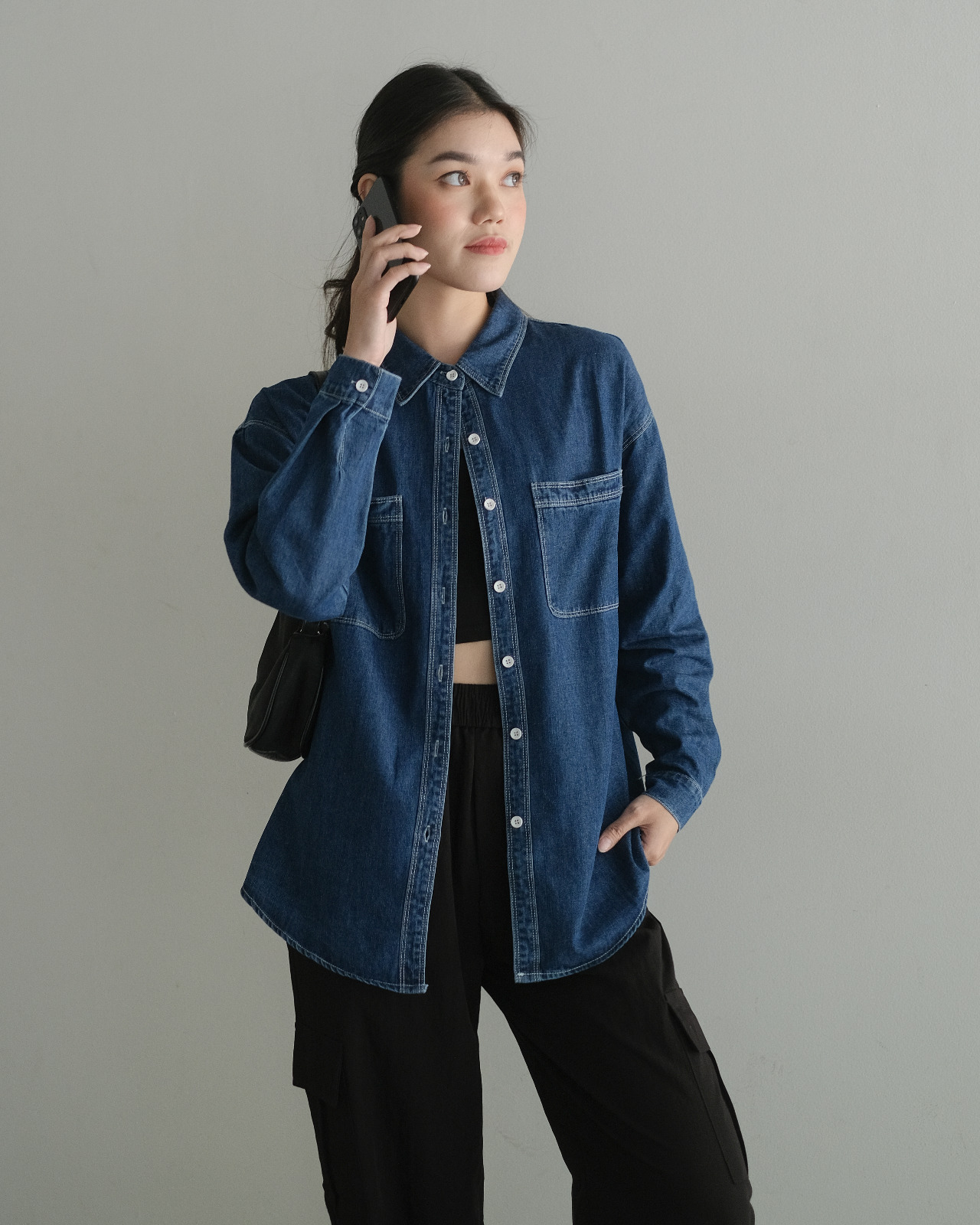 Olana Denim Shirt Dark Blue