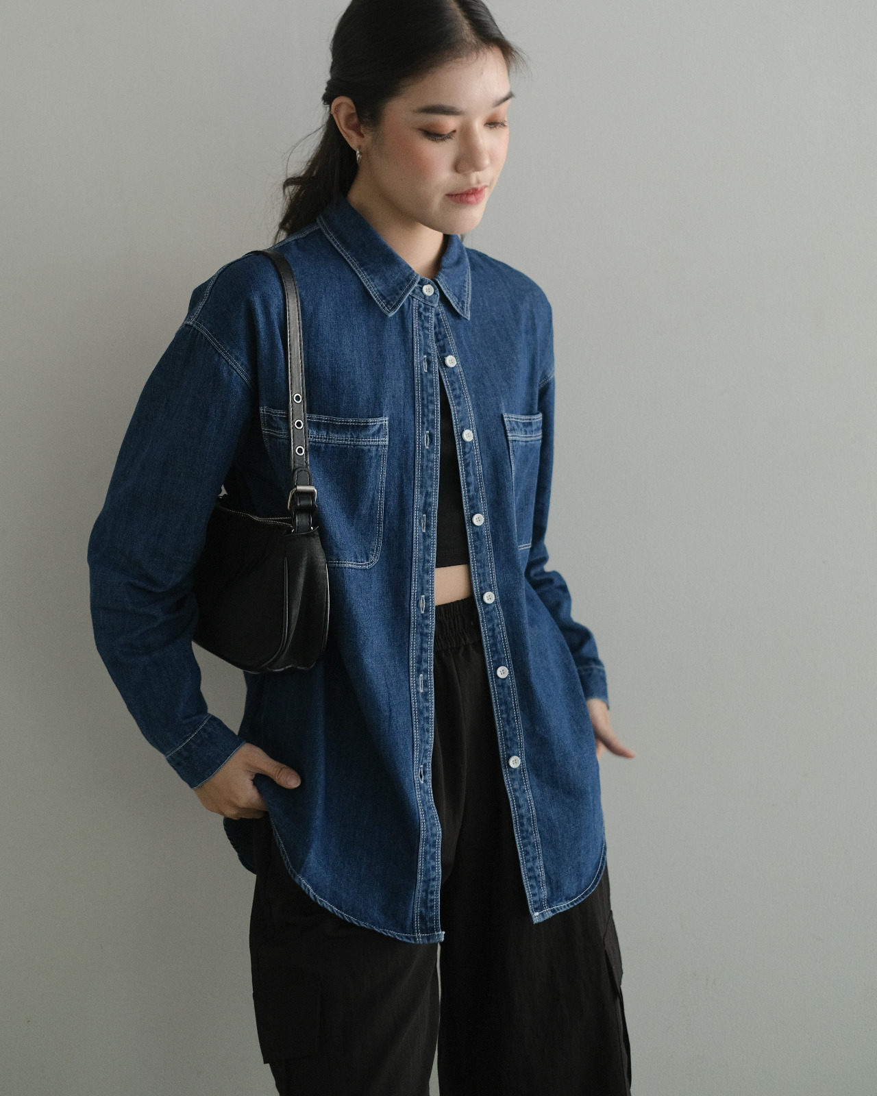 Alternative view of Olana Denim Shirt Dark Blue