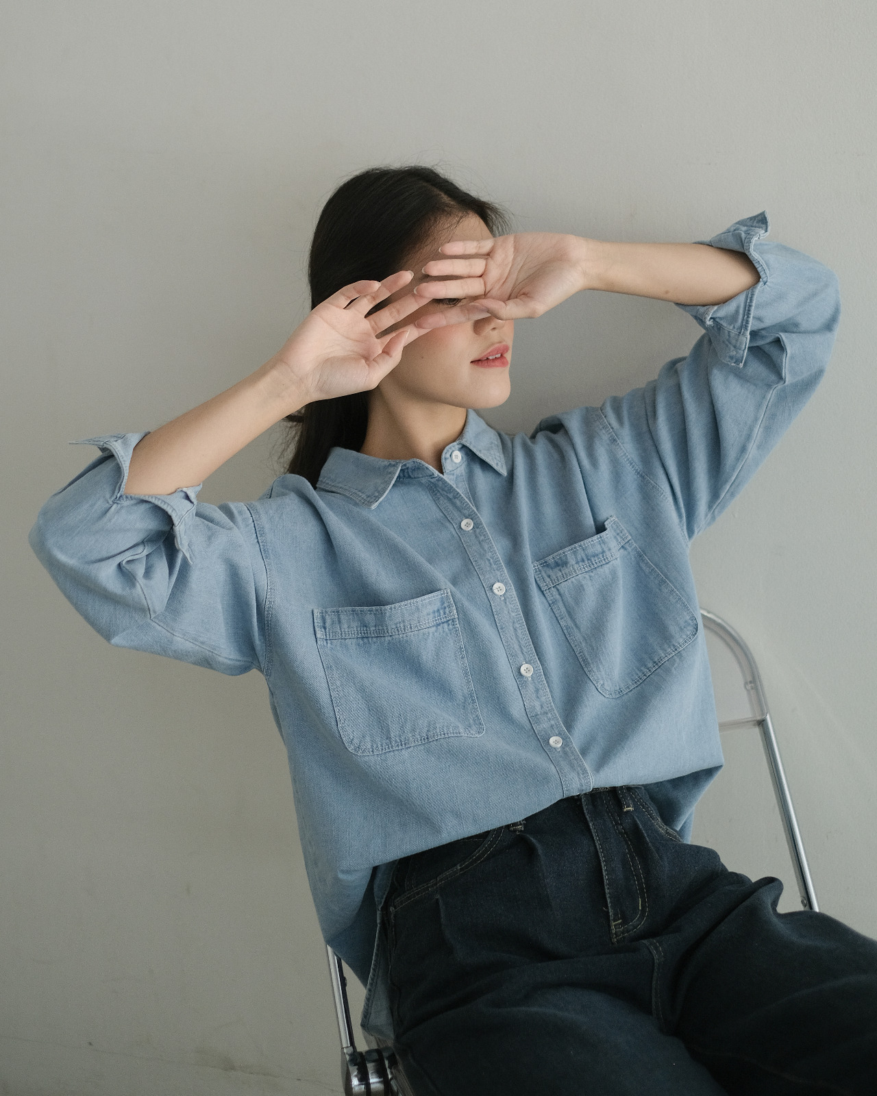 Olana Denim Shirt Light Blue - Image 3