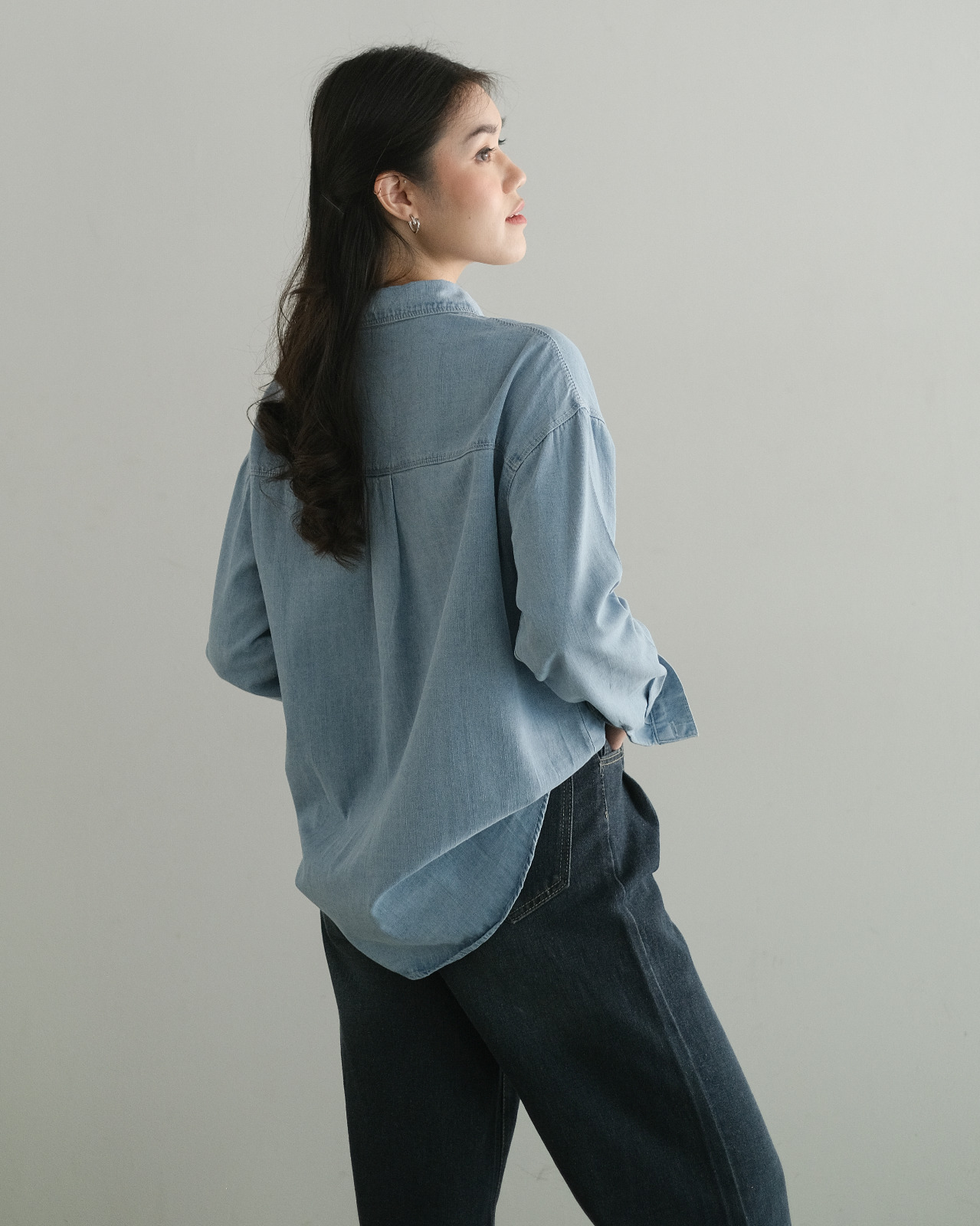 Olana Denim Shirt Light Blue - Image 4