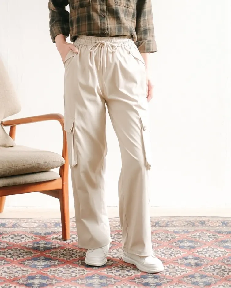 Qamita Cargo Pants Kode 475/8011 Cream