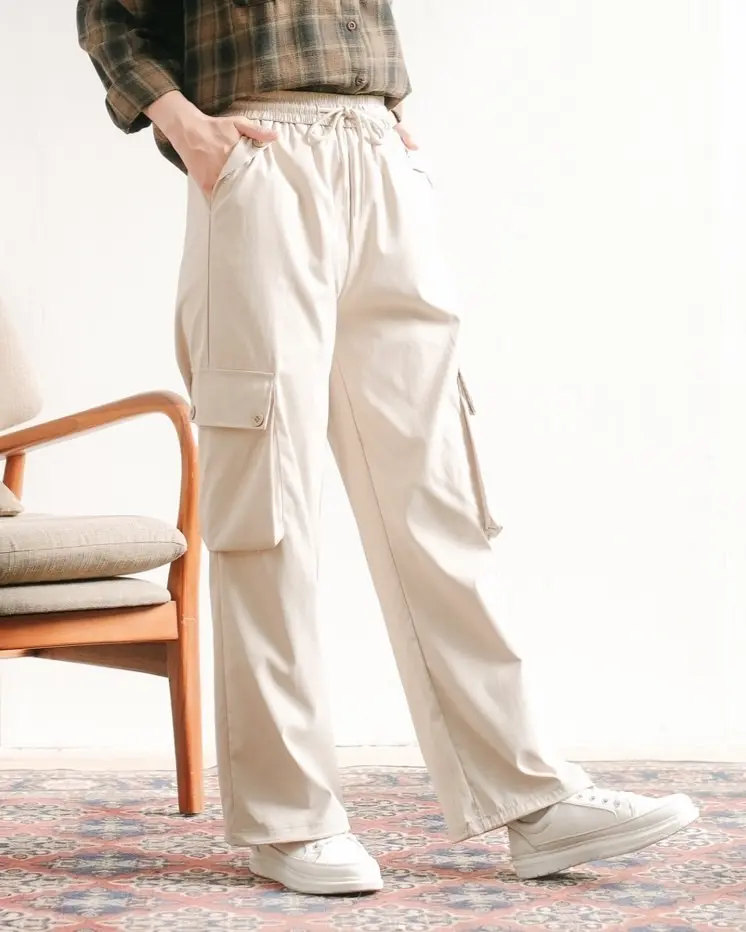 Qamita Cargo Pants Kode 475/8011 Cream - Image 3