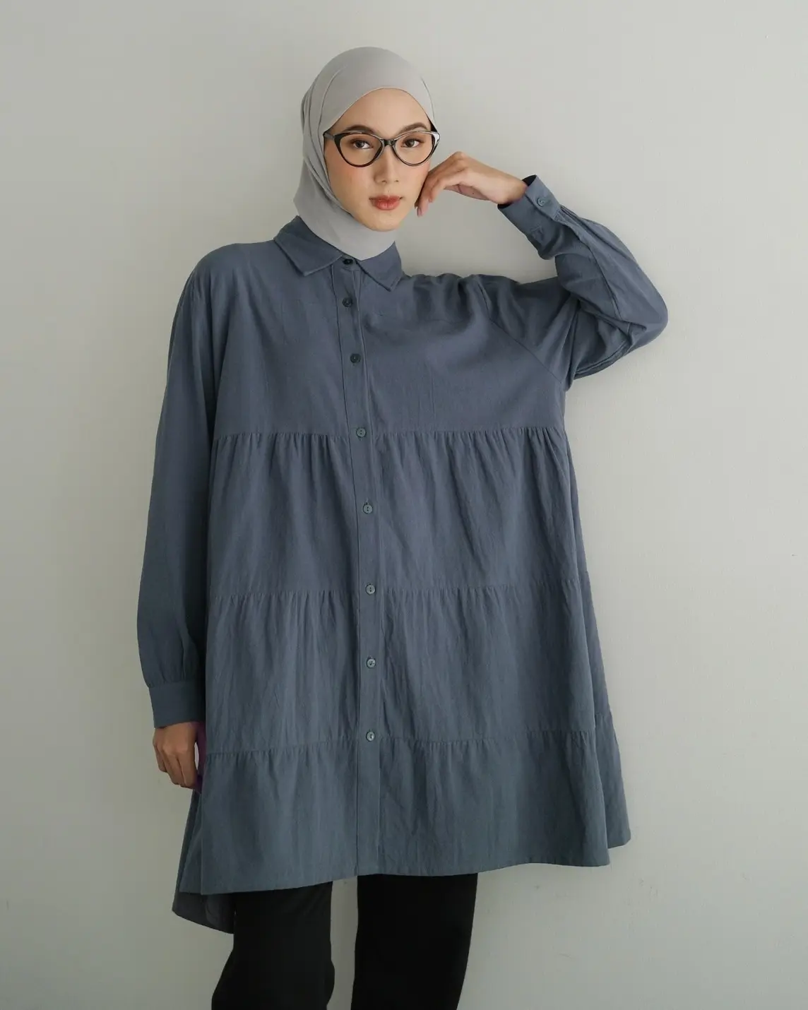 Quela Shirt Kode F156 Dark Grey