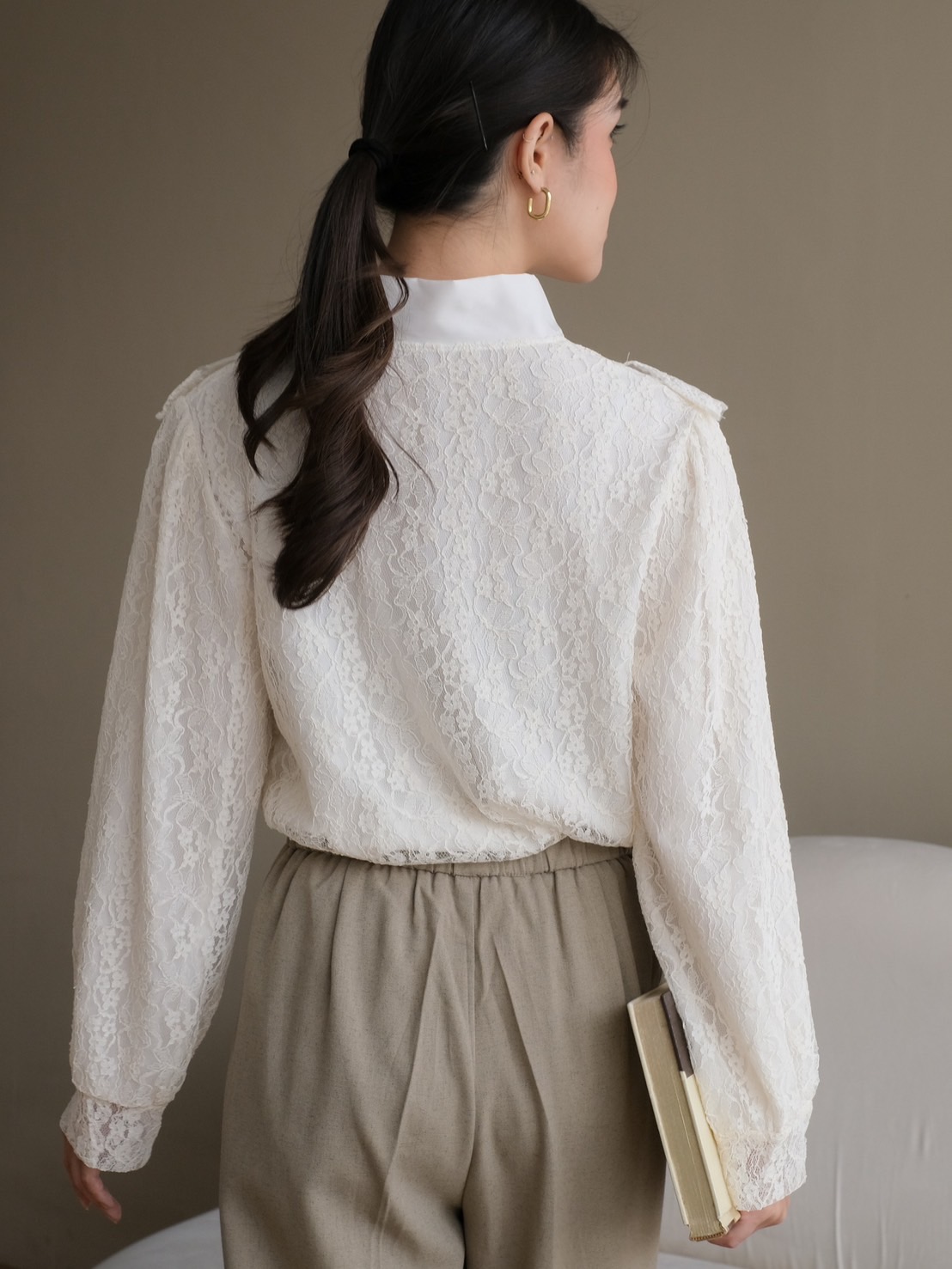 Talisha Brocade Shirt Kode 68/3078 Ivory - Image 3