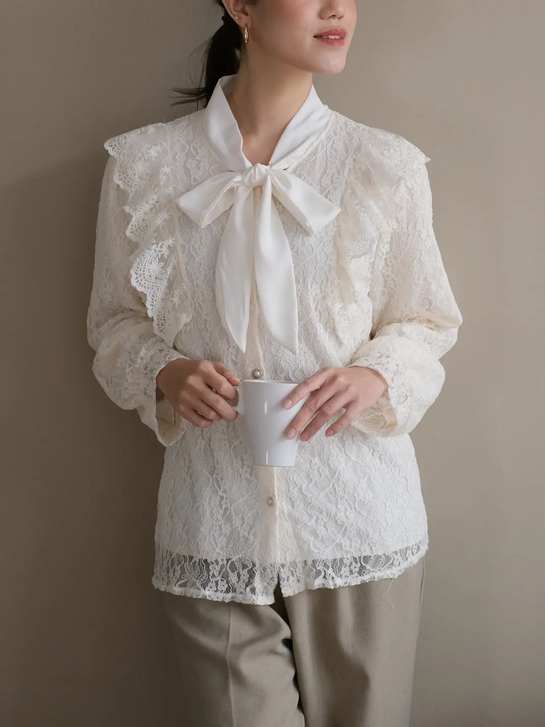 Talisha Brocade Shirt Kode 68/3078 Ivory - Image 2