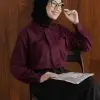 Venetia Shirt Maroon - Image 2