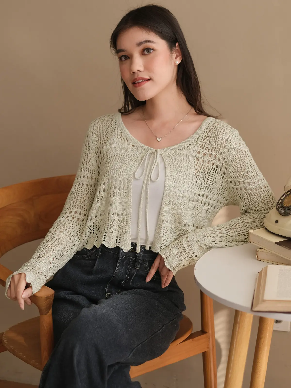 Zakira Cardigan Kode 94 Beige - Image 3