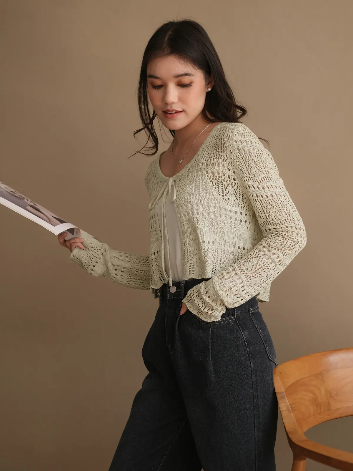 Zakira Cardigan Kode 94 Beige