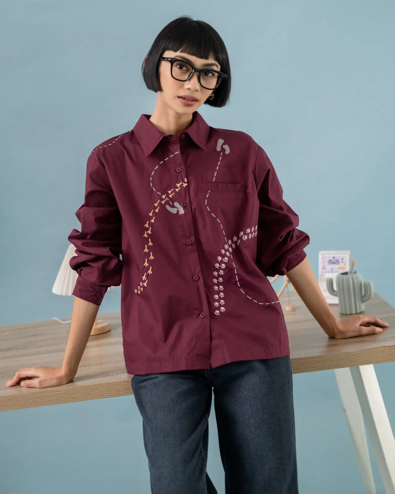 Stepha Shirt Red Cherry - Image 3