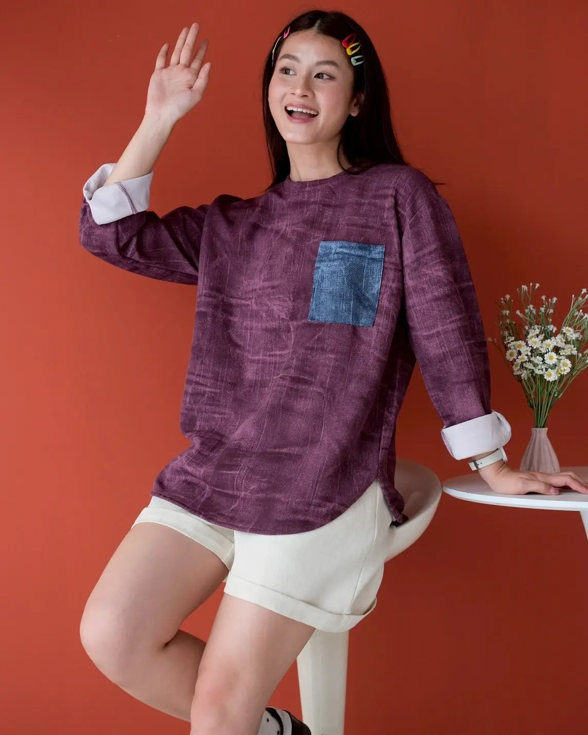 Kamora Longsleeve Kode 5370 Burgundy
