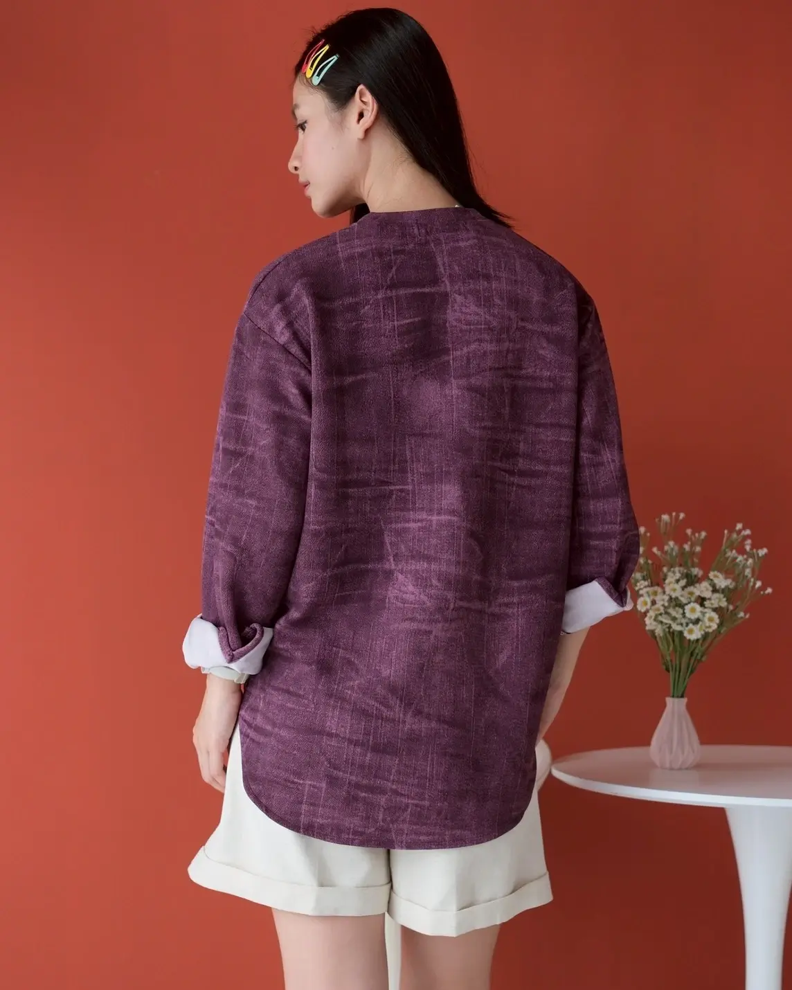 Kamora Longsleeve Kode 5370 Burgundy - Image 3