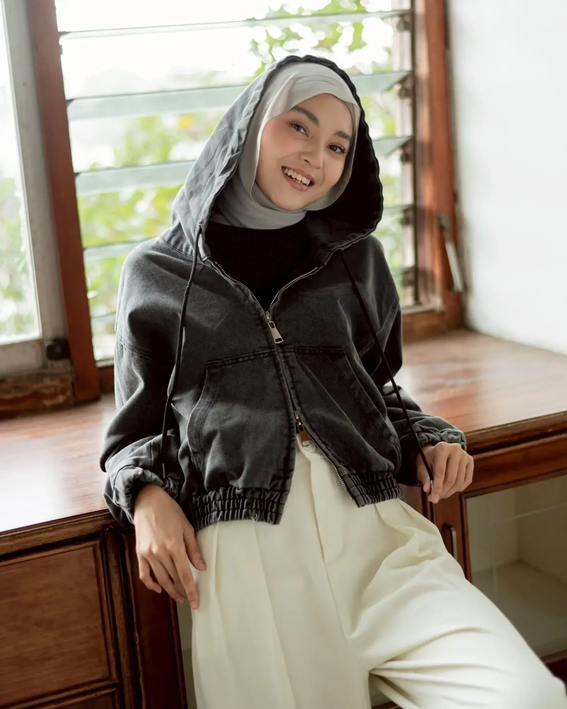 Jexira Denim Jacket Dark Grey - Image 2